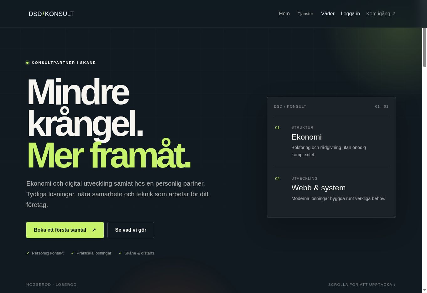 DSD Konsult website homepage